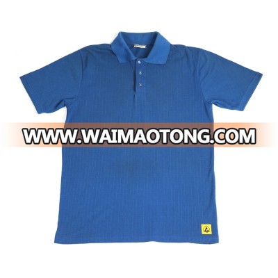 Water resistant conductive fiber polo t shirt Antistatic shirt